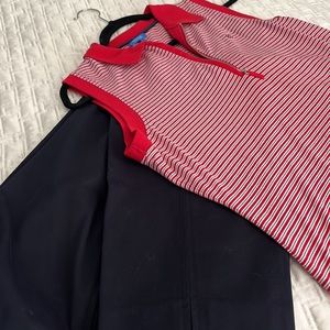 EUC “Escada” navy & red pant set.